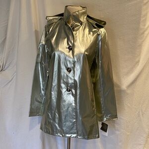 Jane Post silver rain coat, NWT